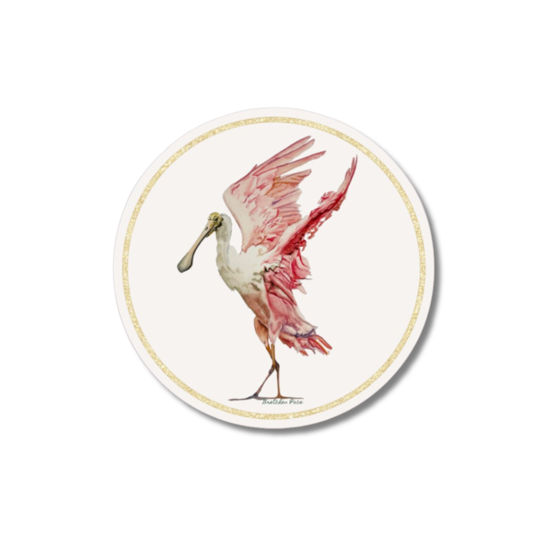 Paper Coasters Set - Roseate Spoonbill (Set of 8)