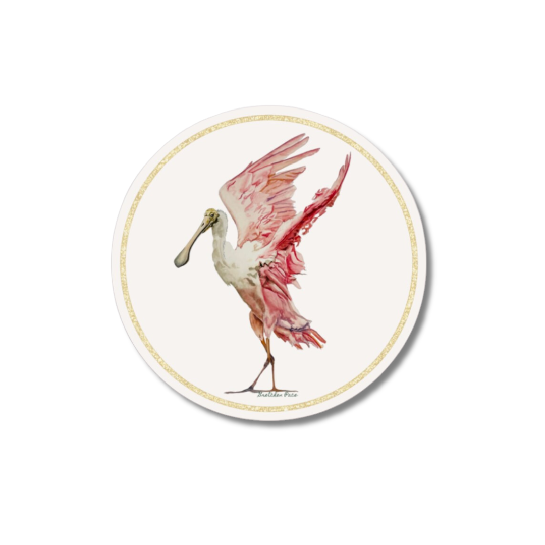 Paper Coaster Set - Roseate Spoonbill