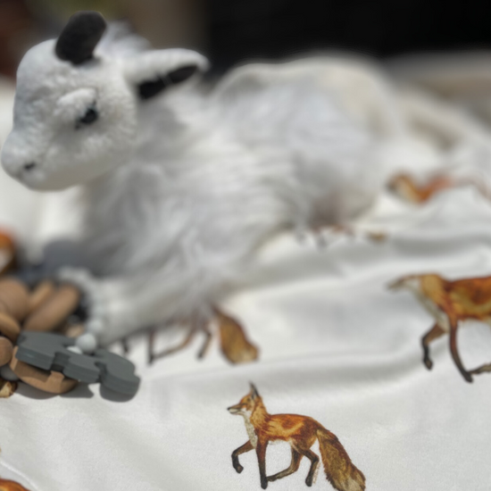Baby Blanket - Fox on Organic Cotton Knit