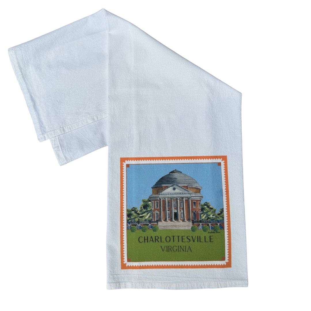 Dish Towel - The Rotunda with Orange Border