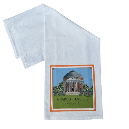 Dish Towel - The Rotunda with Orange Border