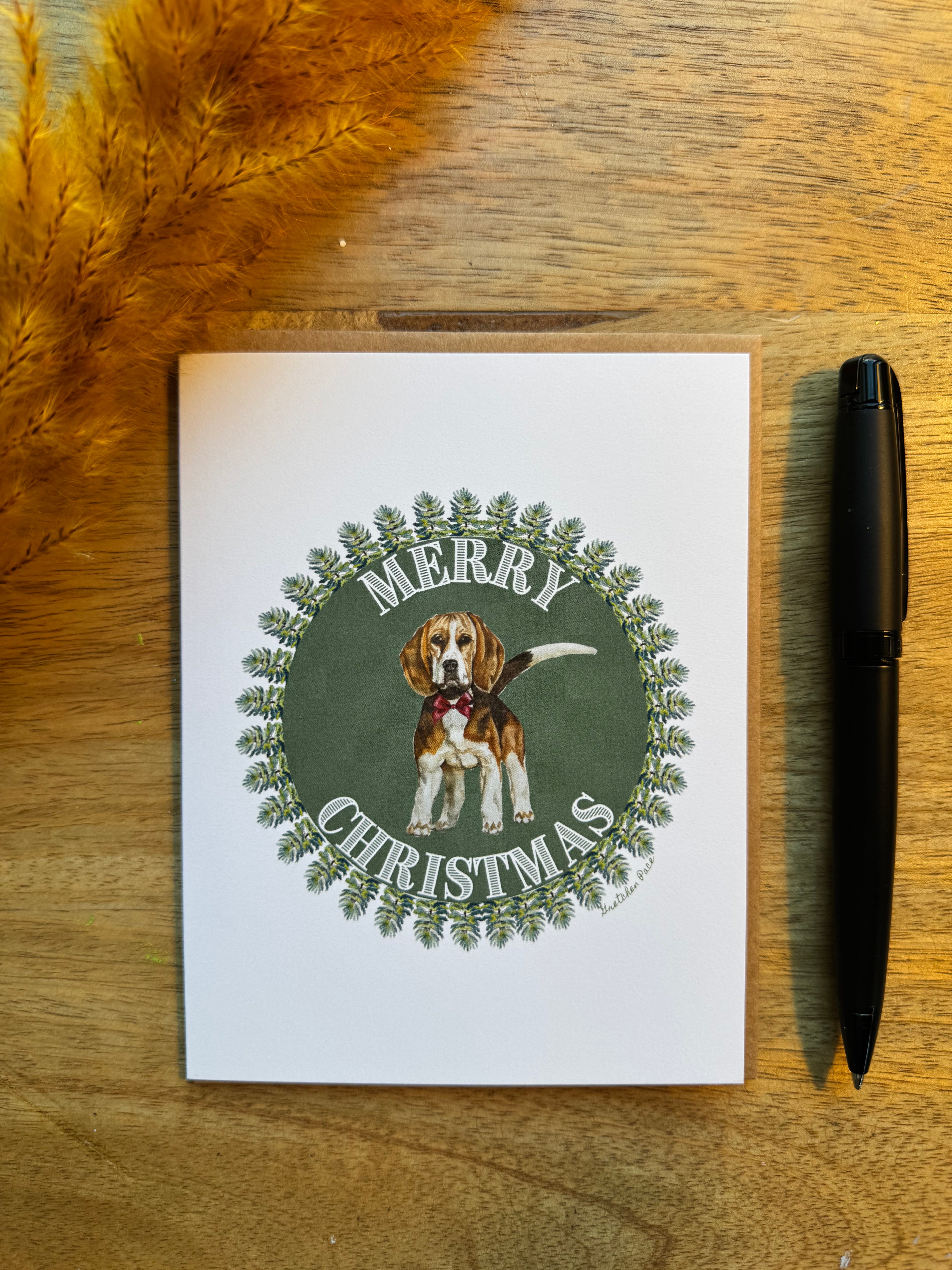 Greeting Card - Beagle Merry Christmas