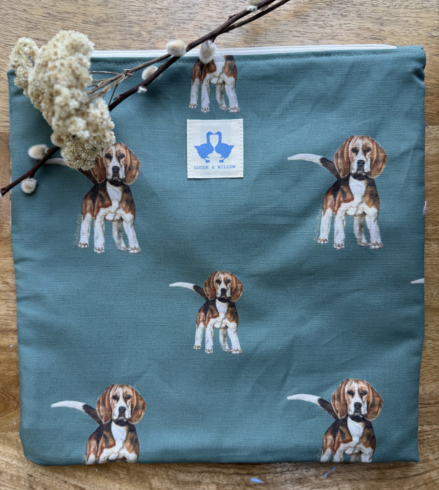 Cosmetic Bag featuring Beagle