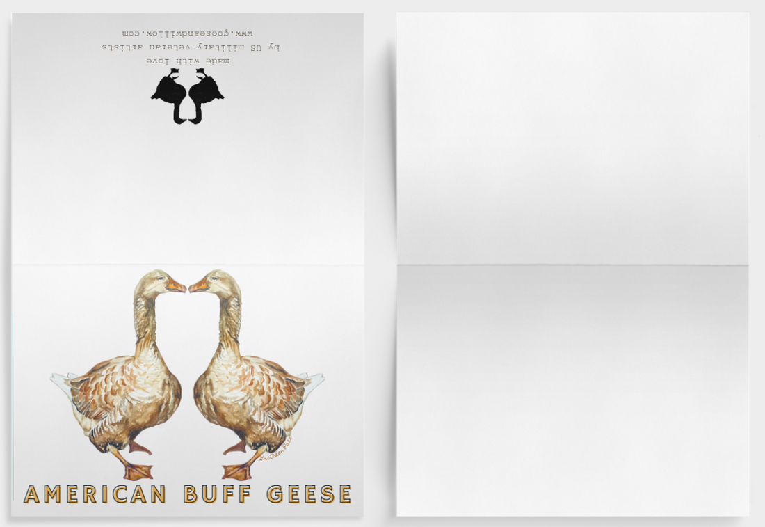Greeting Card - Kissing Geese