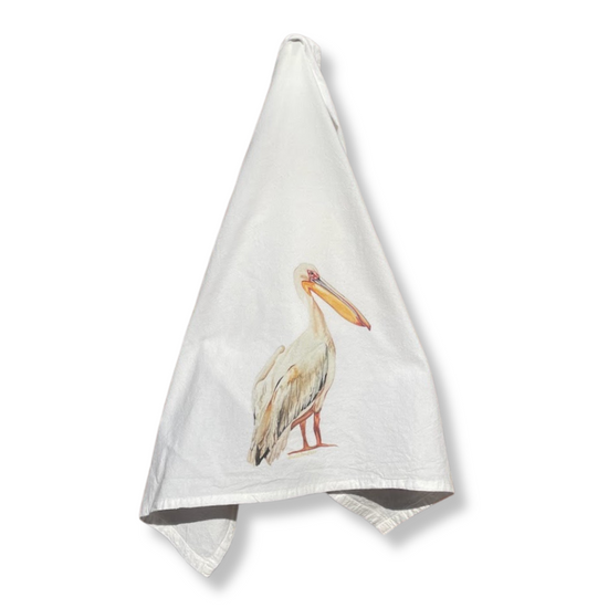 Kitchen Towel - Butterfly Squares on White Linen Cotton – Goose and Willow