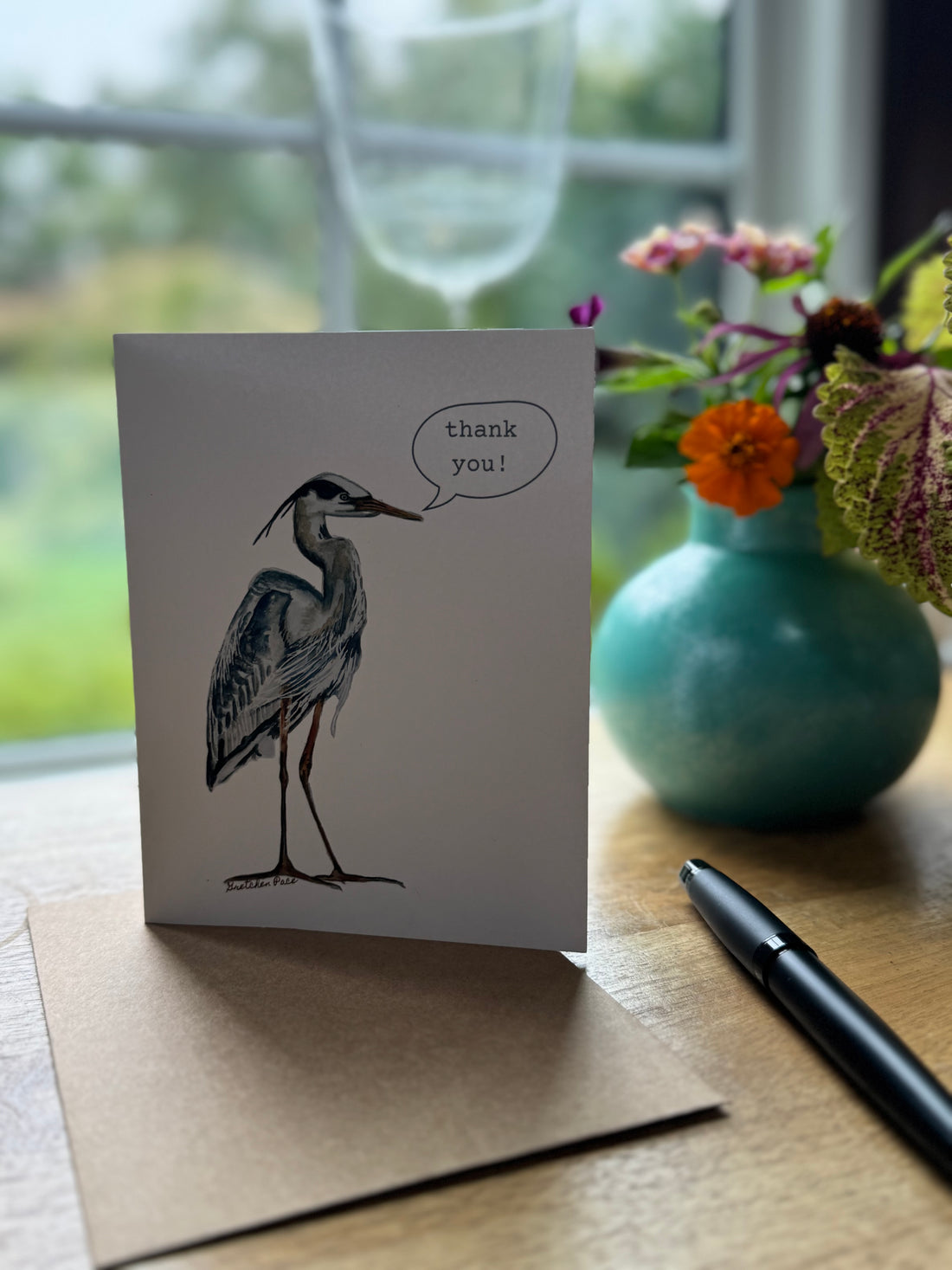 Greeting Card - Heron Thank You