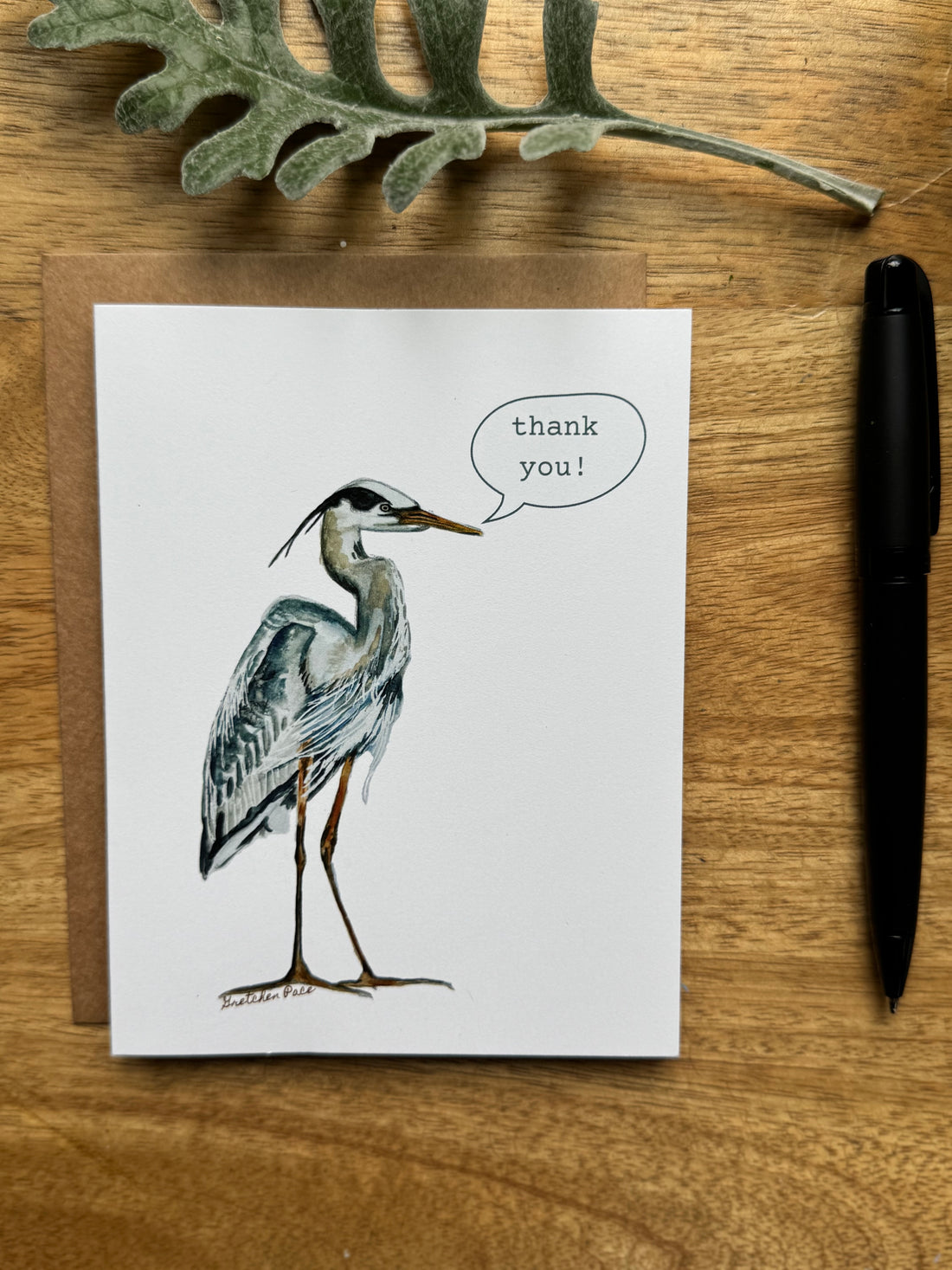 Greeting Card - Heron Thank You