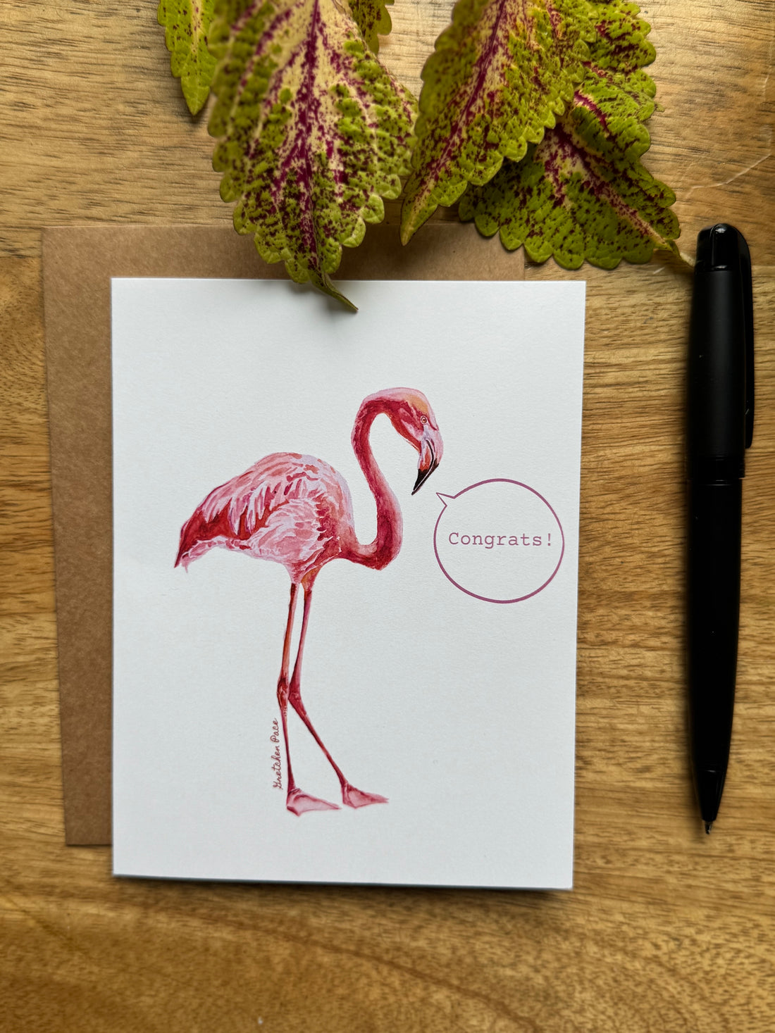 Greeting Card - Flamingo Congrats