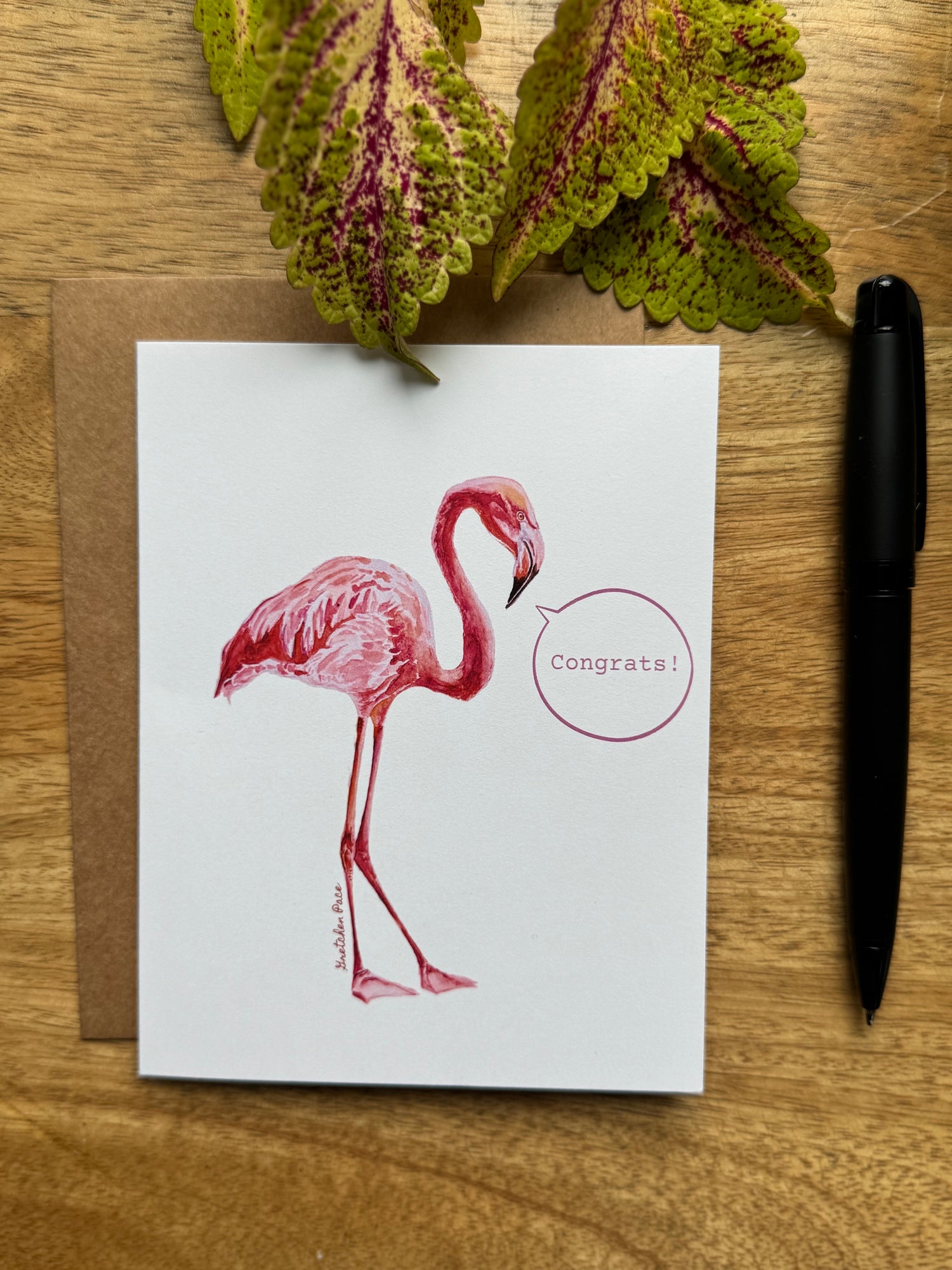 Greeting Card - Flamingo Congrats