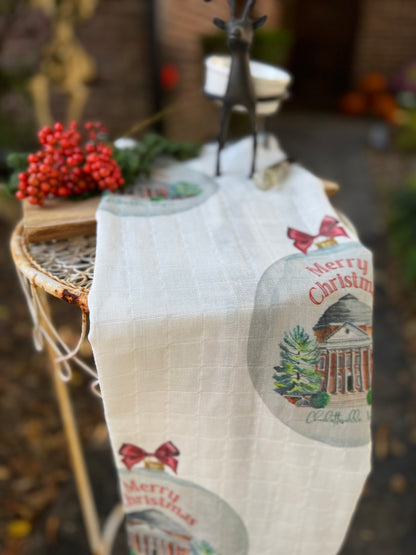 Tea Towel - The Rotunda Christmas on White Organic Cotton