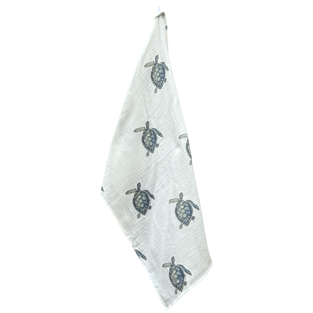 Hand Towel - Sea Turtle on White Organic Cotton