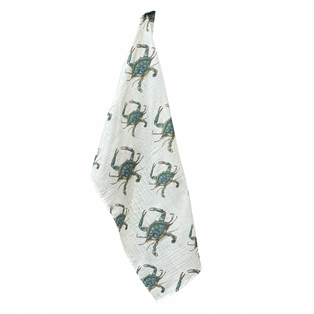 Tea Towel - Crab on White Organic Cotton