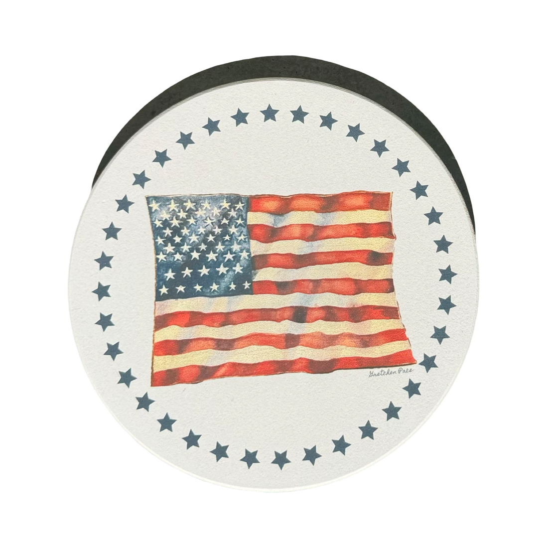 Stone Coaster - Flag (Circular)