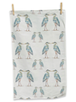 Kitchen Towel - Large Heron on White Linen Cotton