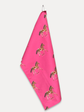 Kitchen Towel - Pony on Pink Linen Cotton