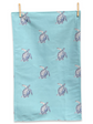 Kitchen Towel - Turtle on Blue Linen Cotton