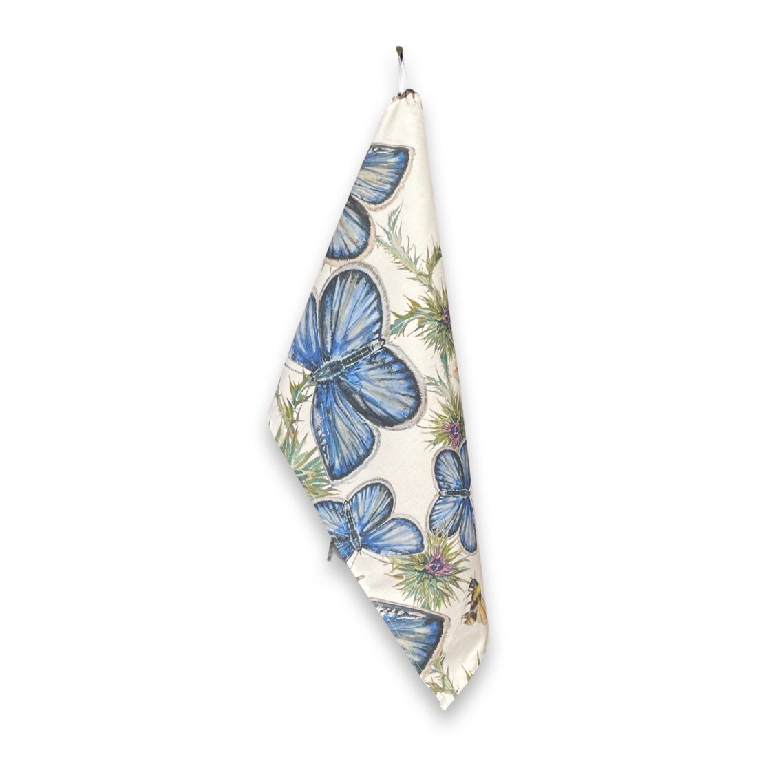 Tea Towel - Butterfly, Thistle, and Bee on Linen Cotton