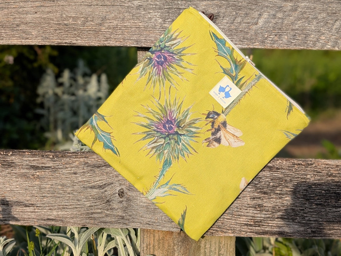 Cosmetic Bag featuring a Wild Thistle
