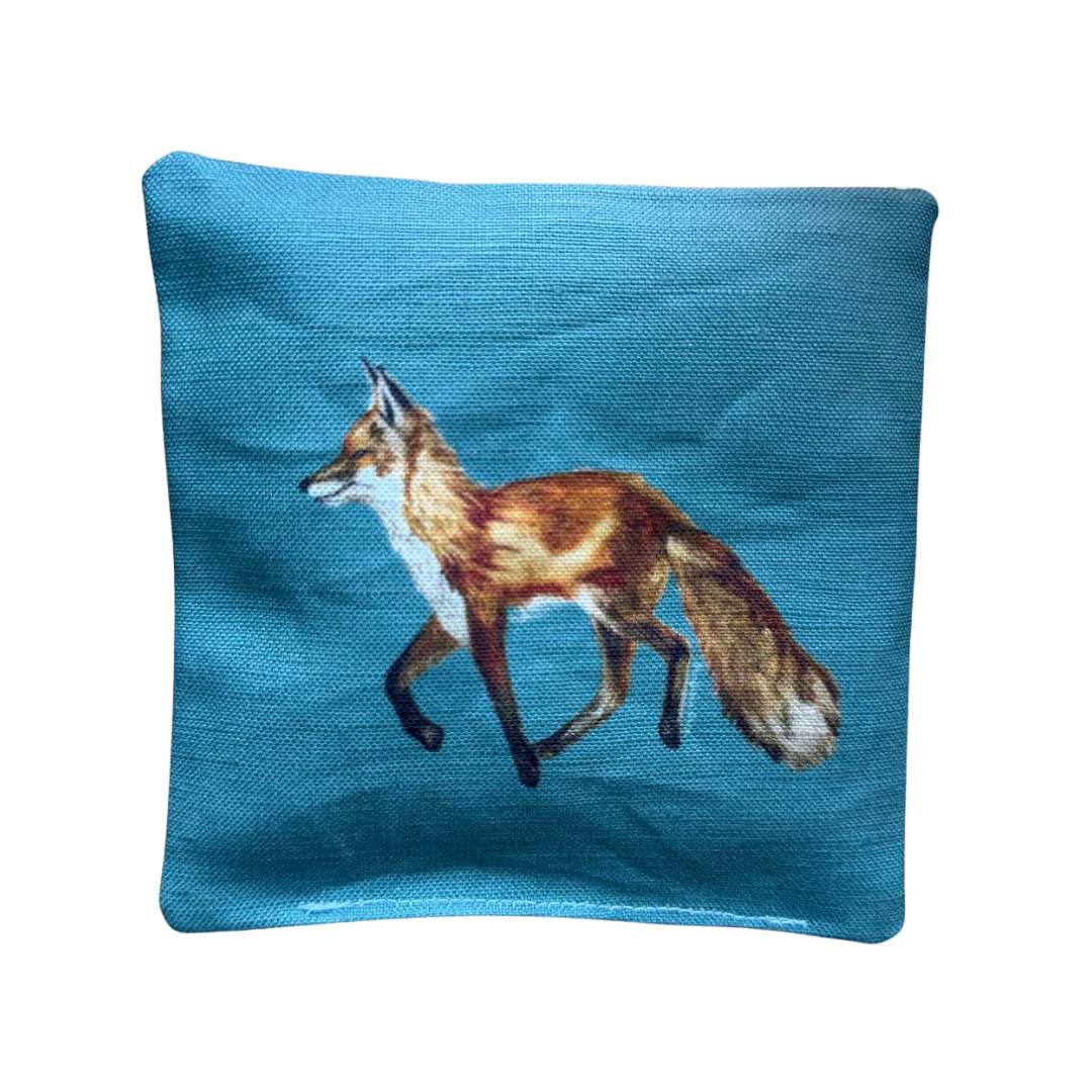 Lavender Sachet featuring Fox on Jade Green