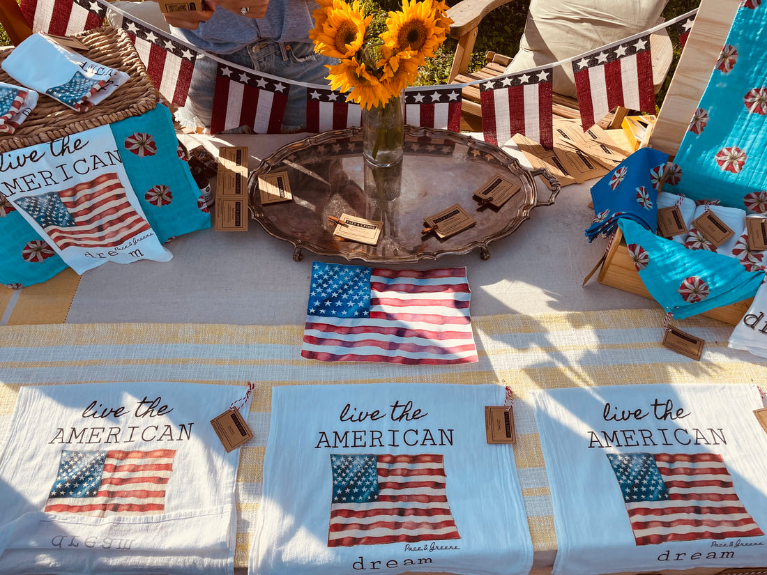 Dish Towel - American Flag &quot;Live the American Dream&quot;