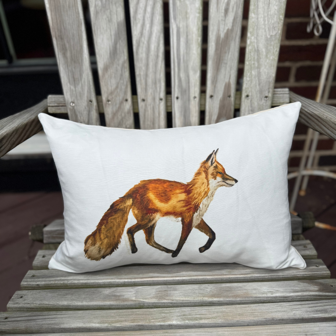 Throw Pillow - Fox on White Lumbar