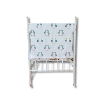 Baby Blanket - Kissing Heron on Organic Cotton Knit