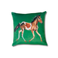 Throw Pillow - Chincoteague Pony on Green Velvet