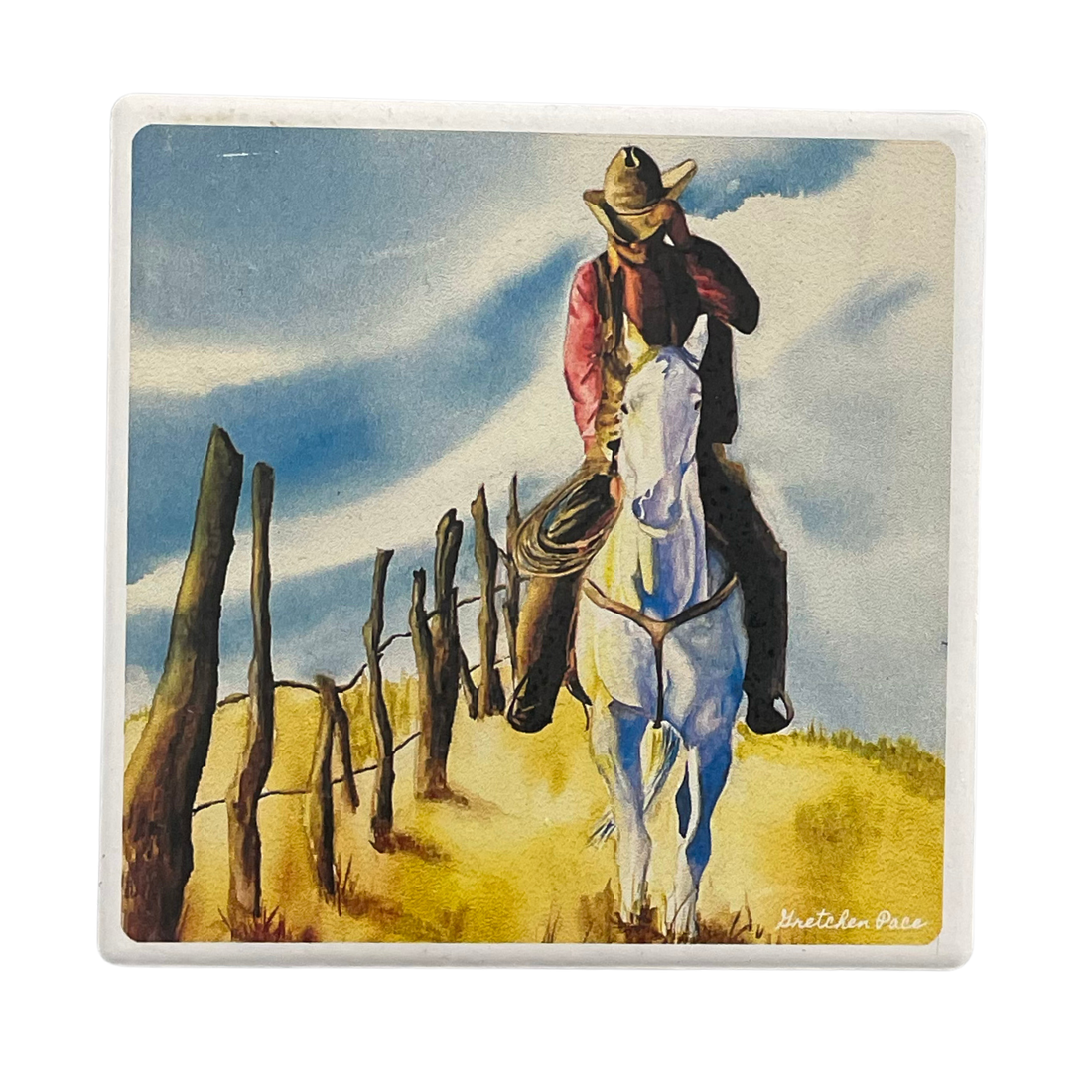 Stone Coaster - Cowboy (Square)