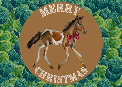 Christmas Card - Pony on Brown