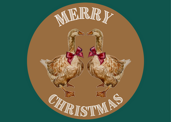 Christmas Card - Goose on Brown