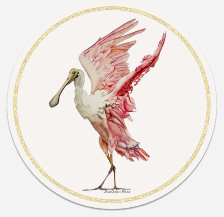Paper Coasters Set - Roseate Spoonbill (Set of 8)