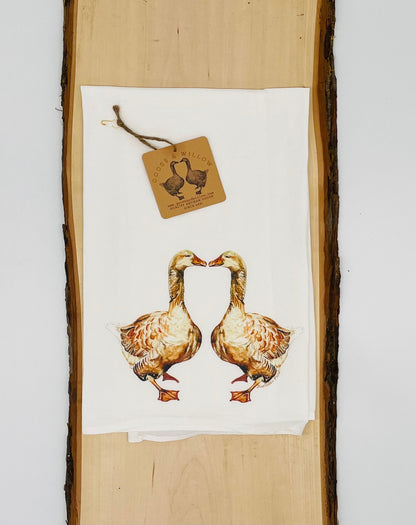 Flour Sack Towel - Kissing Geese