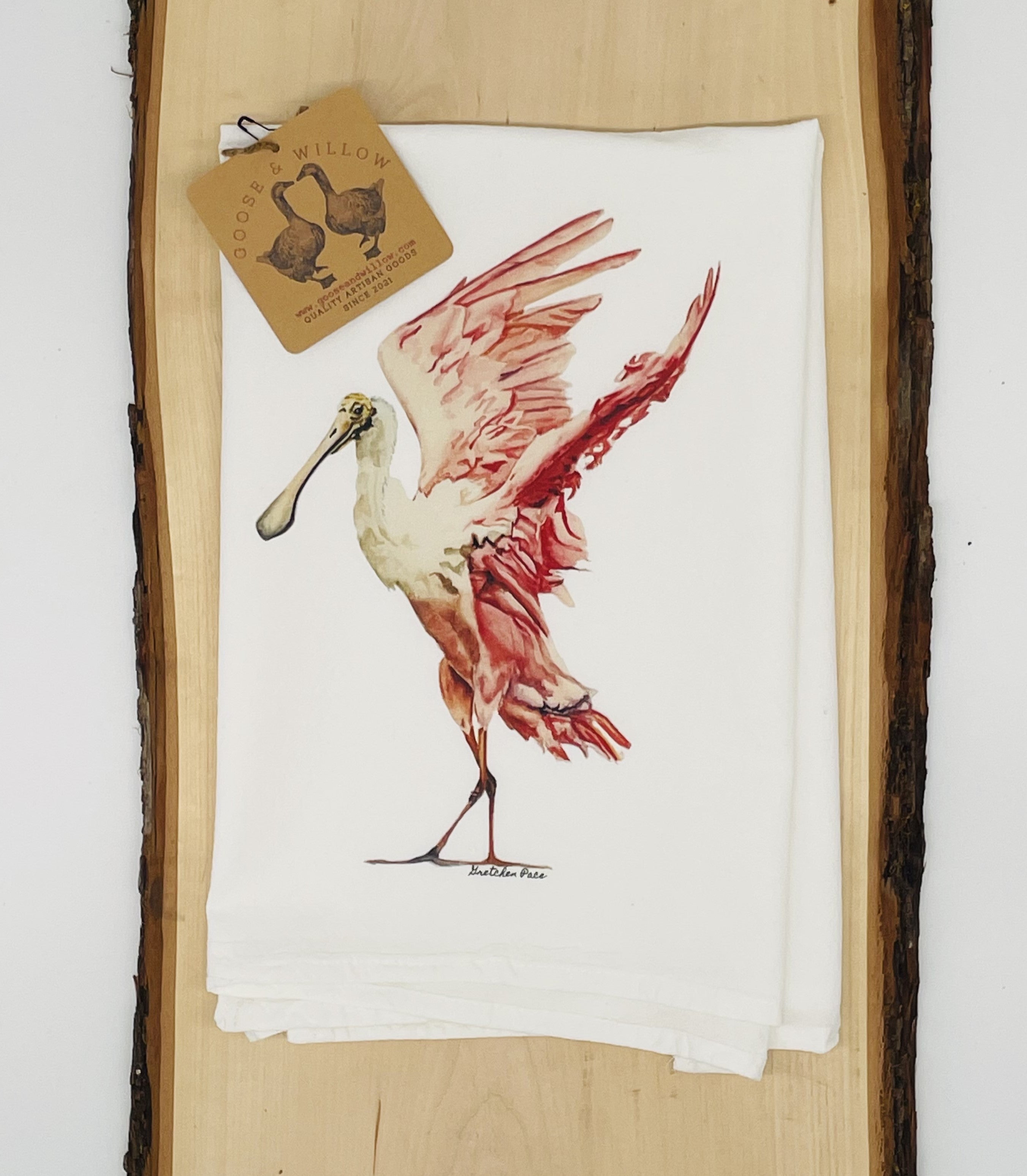 Flour Sack Towel - Roseate Spoonbill