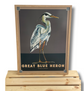Poster - Great Blue Heron on Brown