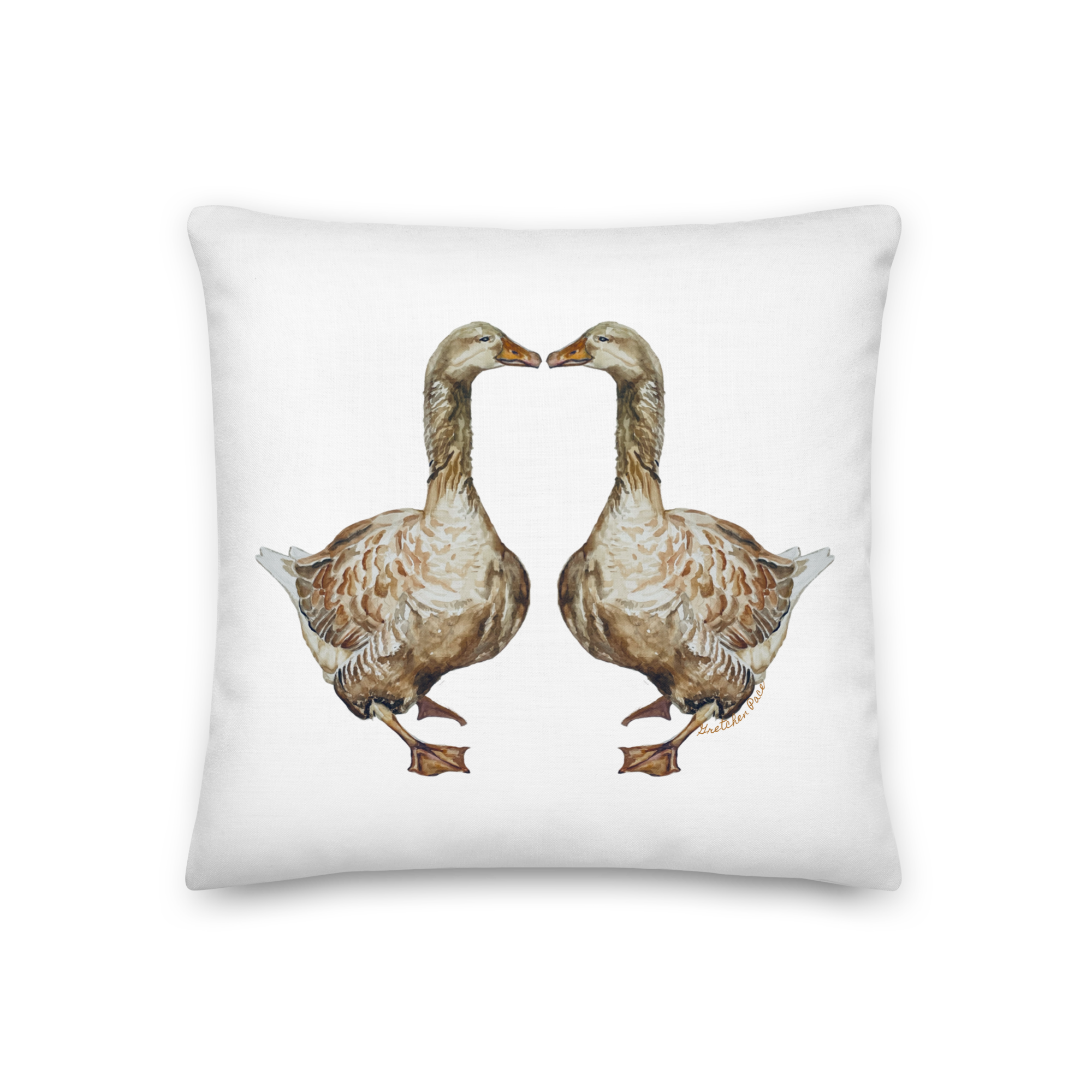 Throw Pillow - Kissing Geese