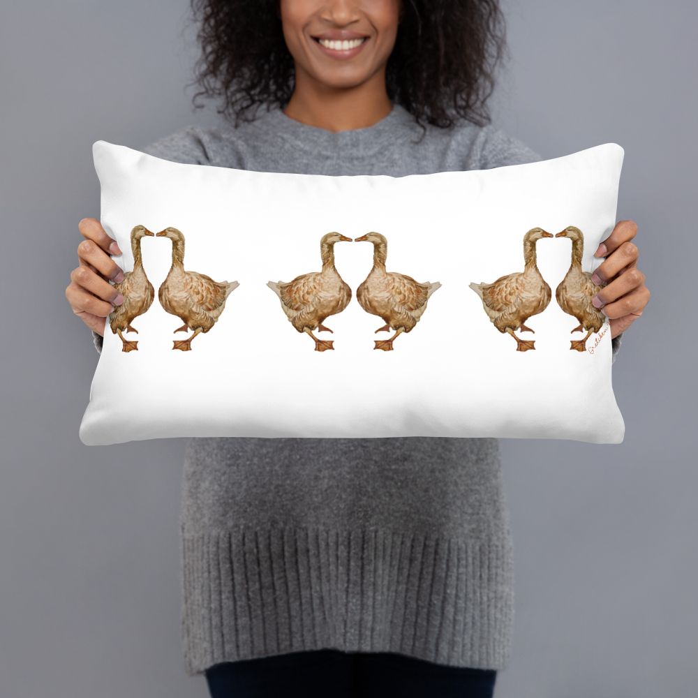 Throw Pillow - Kissing Geese