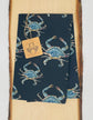Kitchen Towel - Crab on Black Linen Cotton
