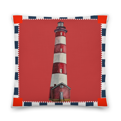 Throw Pillow - Lighthouse on Red