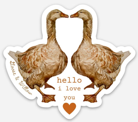 Vinyl sticker - Kissing American Buff Geese