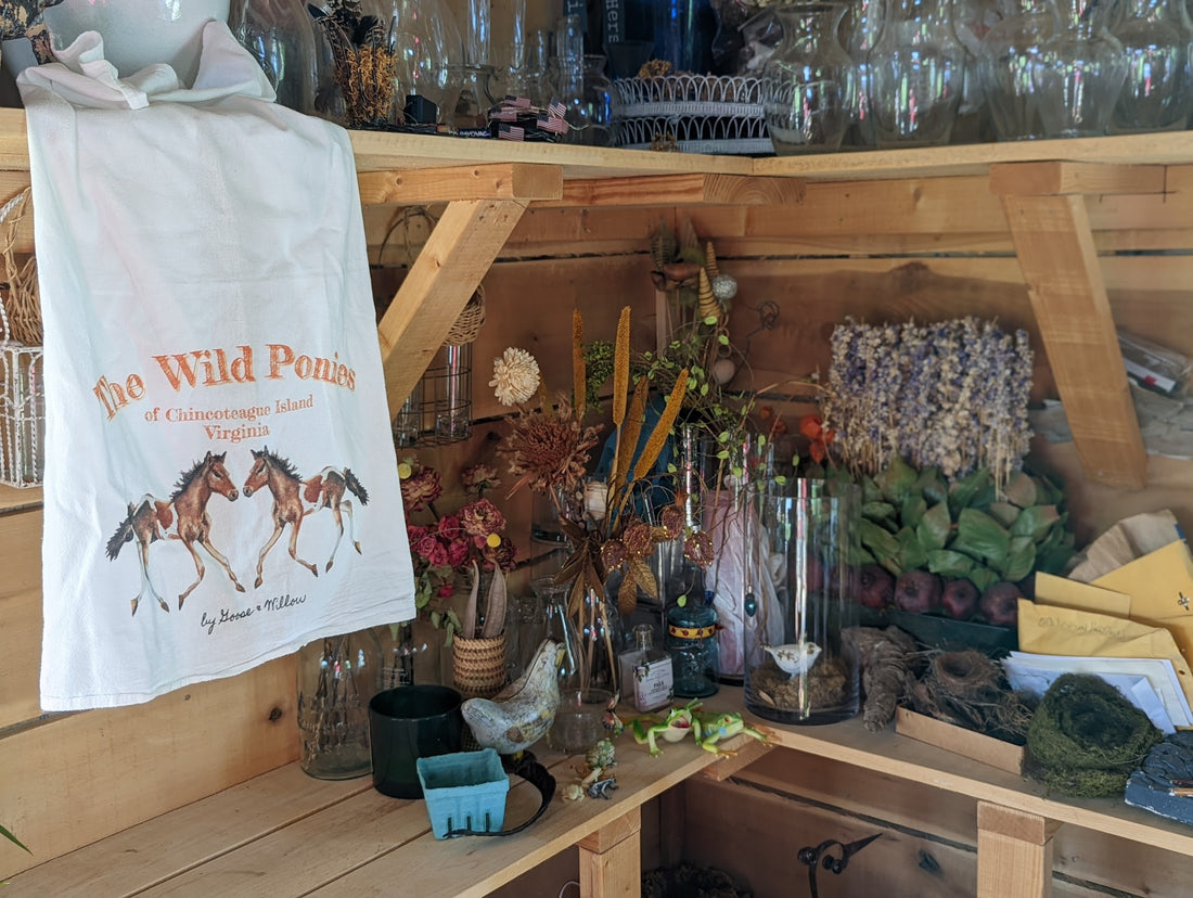 Dish Towel - Chincoteague Pony on Flour Sack
