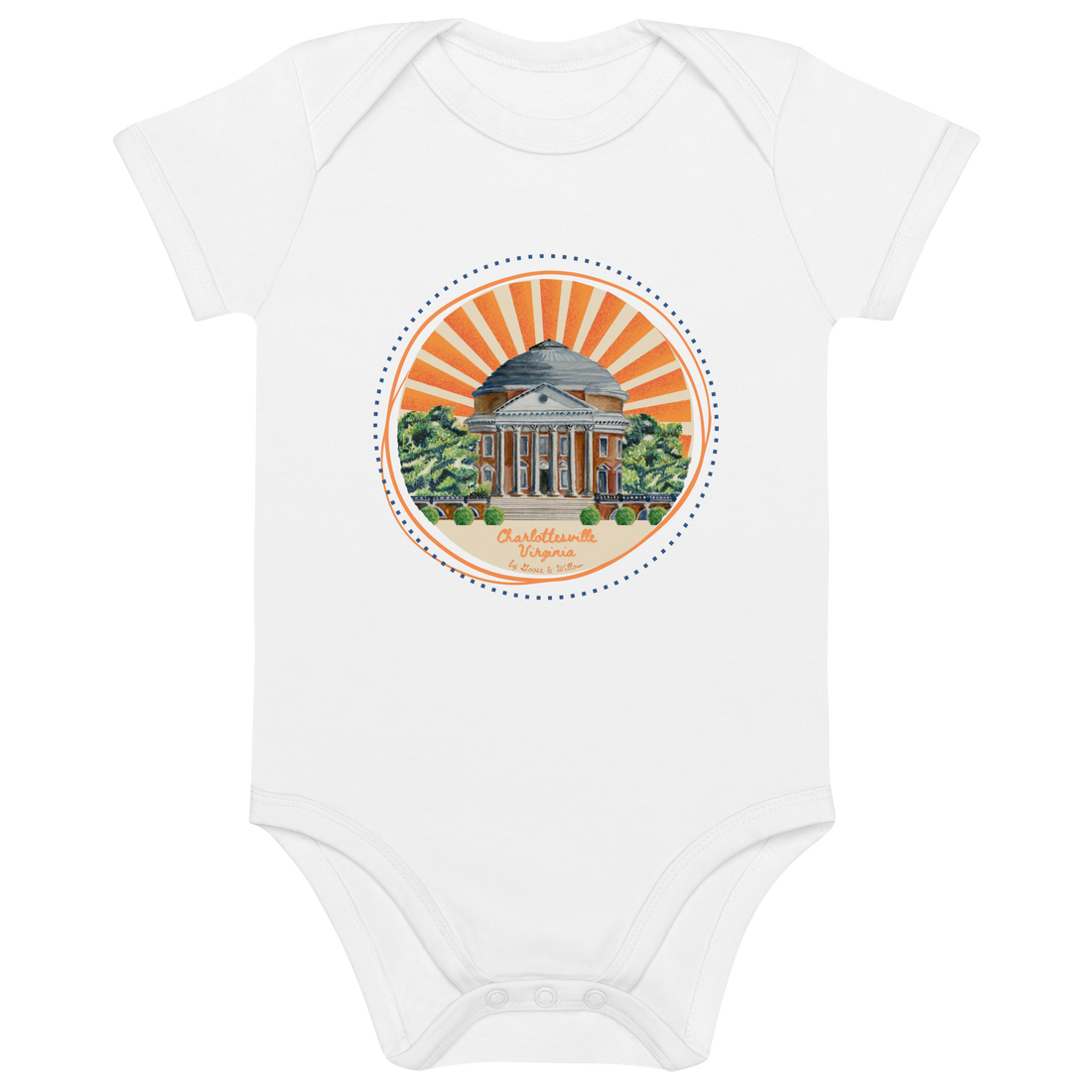 Baby Onesie - UVA Rotunda on Organic Cotton Knit